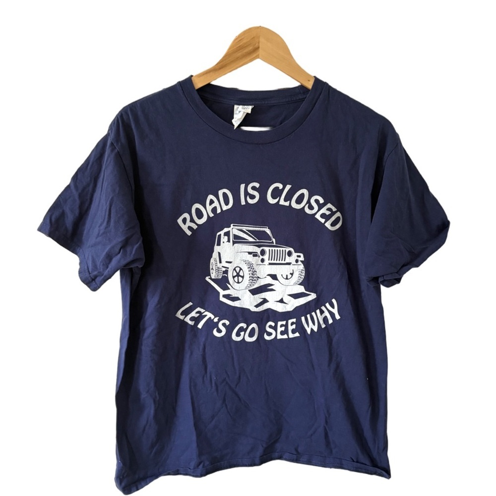 Anvil Dark Blue Jeep Graphic Tee